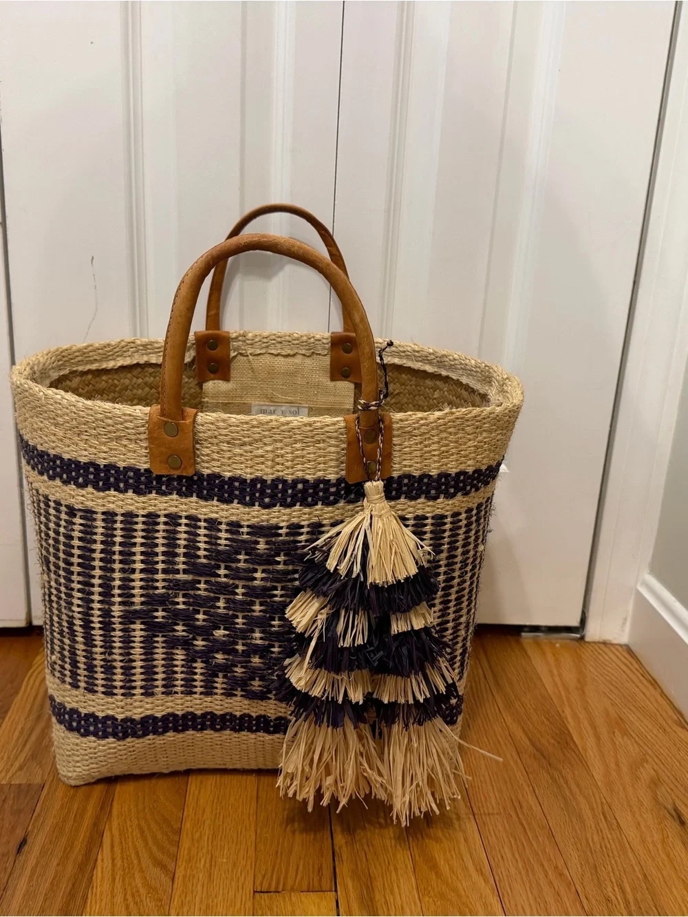 Mar y sol Ibiza Tote 100% woven sisal basket tote - Picture 8 of 16